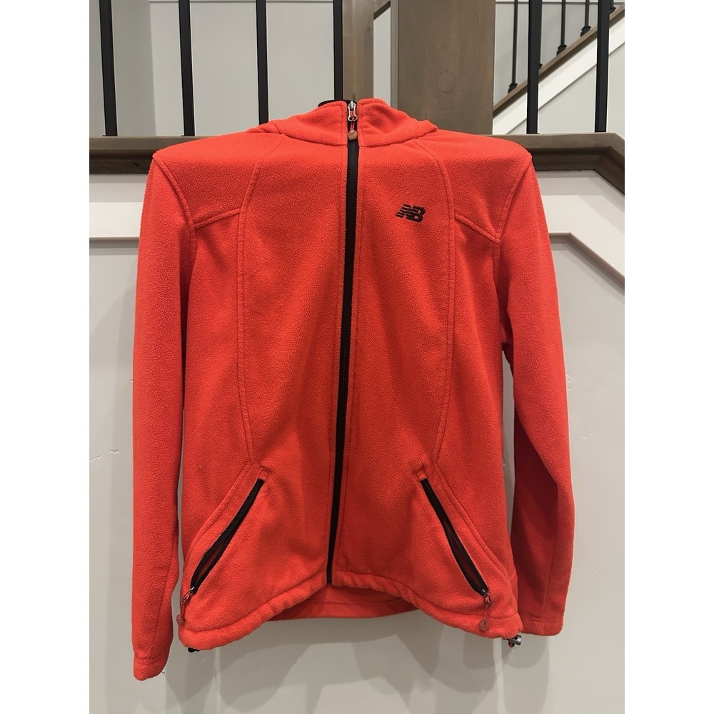 New Balance Womens Full Zip Microfleece Jacket‎ Red Medium Mock Neck Athletic